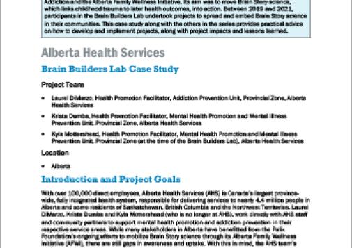 Alberta Health Services: Brain Builders Lab Case Study