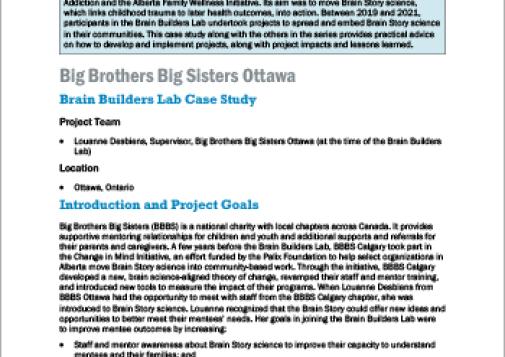 Big Brothers Big Sisters Ottawa: Brain Builders Lab Case Study