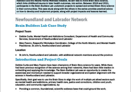 Newfoundland and Labrador Network: Brain Builders Lab Case Study