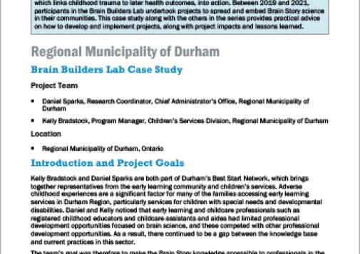 Regional Municipality of Durham: Brain Builders Lab Case Study