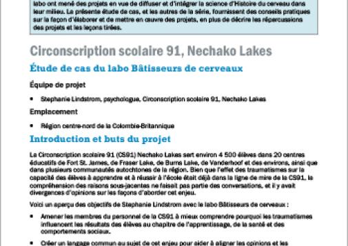 Circonscription scolaire 91, Nechako Lakes : étude de cas du labo Bâtisseurs de cerveaux