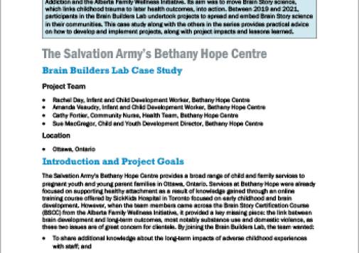 The Salvation Army’s Bethany Hope Centre: Brain Builders Lab Case Study