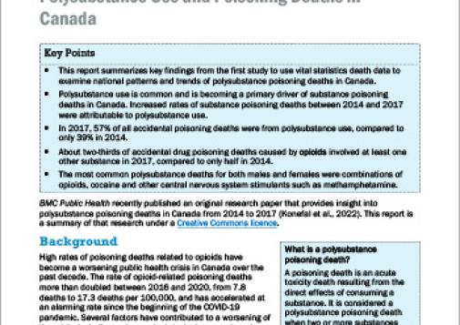 Polysubstance Use and Poisoning Deaths in Canada (Report at a Glance)