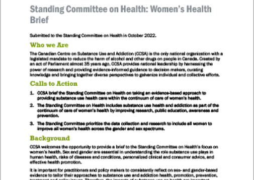 CCSA-2022-HESA Women's Health Brief