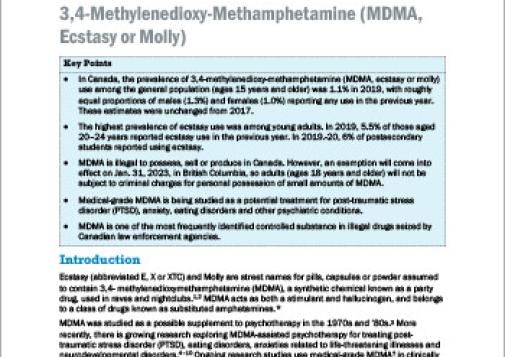MDMA Ecstasy Drug Summary 2022