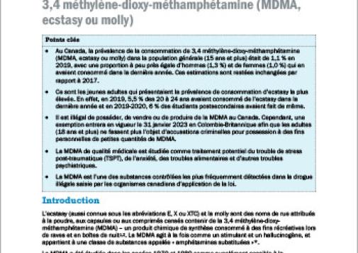 MDMA Ecstasy Drug Summary 2022