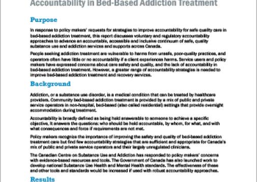 Accountability in Bed-Based Addiction Treatment