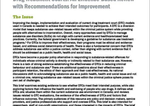 Drug Treatment Courts: An Evidence-Based Review with Recommendations for Improvement
