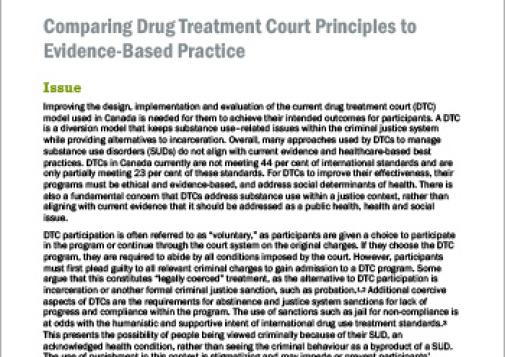 Comparing Drug Treatment Court Principles to Evidence-Based Practice