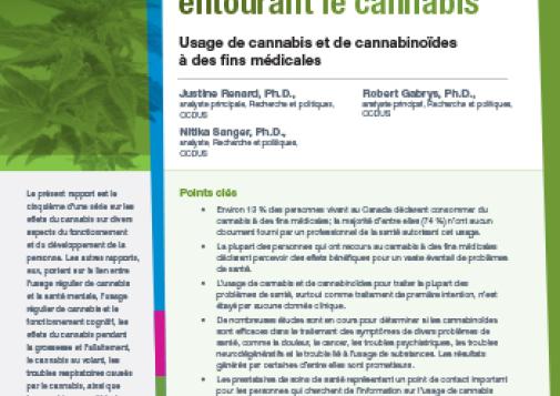 Dissiper la fumée entourant le cannabis : usage de cannabis et de cannabinoïdes à des fins médicales
