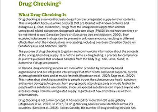 Drug Checking