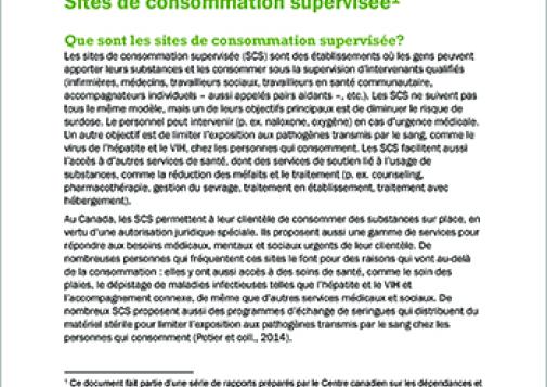 Supervised Consumption Sites
