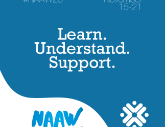 National Addictions Awareness Week graphic: “Learn. Understood. Support.”