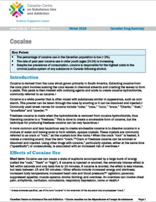 Cocaine (Canadian Drug Summary)