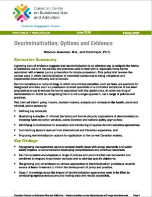 Decriminalization: Options and Evidence (Policy Brief)