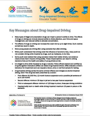 Key Messages about Drug-Impaired Driving
