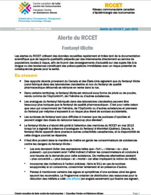 Fentanyl illicite (Alerte du RCCET)