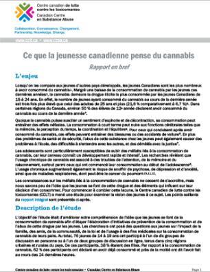 Ce que la jeunesse canadienne pense du cannabis (Rapport en bref)
