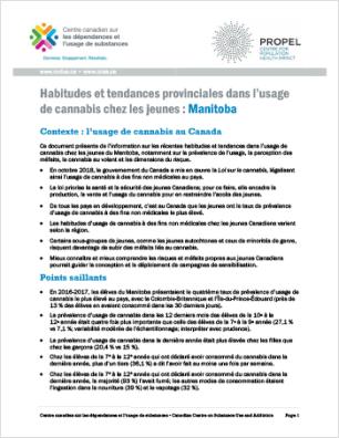 Habitudes et tendances provinciales dans l’usage de cannabis chez les jeunes : Manitoba