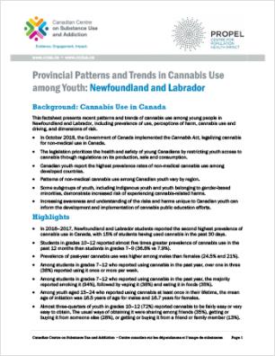 Provincial Patterns and Trends in Cannabis Use among Youth: Newfoundland and Labrador
