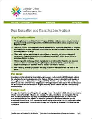 Drug Evaluation and Classification Program [Policy Brief]