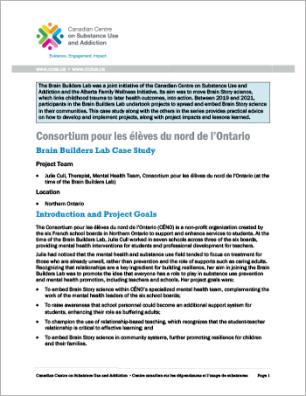 Consortium pour les élèves du nord de l’Ontario: Brain Builders Lab Case Study