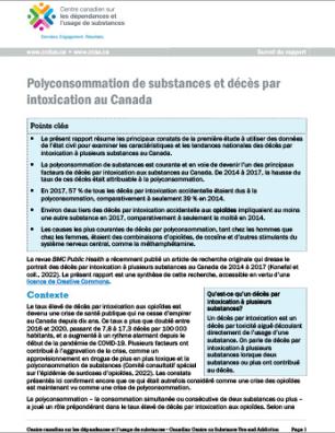 Polyconsommation de substances et décès par intoxication au Canada (Survol du rapport)