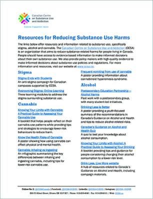 Resources for Reducing Substance Use Harms