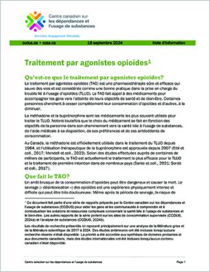 Traitement par agonistes opioïdes