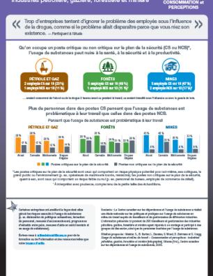 Usage de substances au travail : industries pétrolière, gazière, forestière et minière – consommation et perceptions