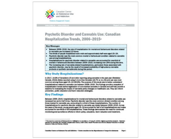 Psychotic Disorder and Cannabis Use: Canadian Hospitalization Trends, 2006–2015