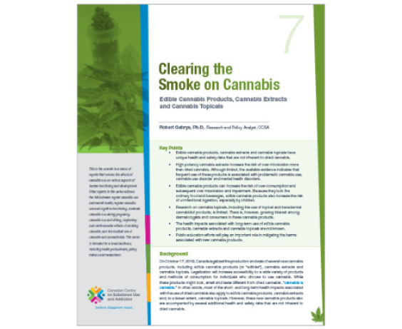 Clearing the Smoke on Cannabis: Edible Cannabis Products, Cannabis Extracts and Cannabis Topicals