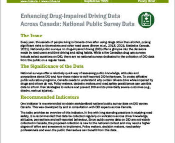 Enhancing dug-impaired driving data across Canada - National public survey data